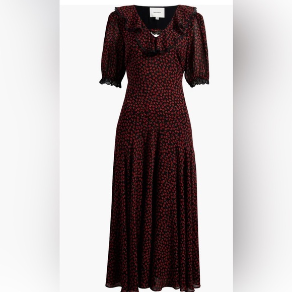 NWT Reformation Viral Women's Evra Lace Trim Open Back Maxi Dress Size 2 - Picture 7 of 14